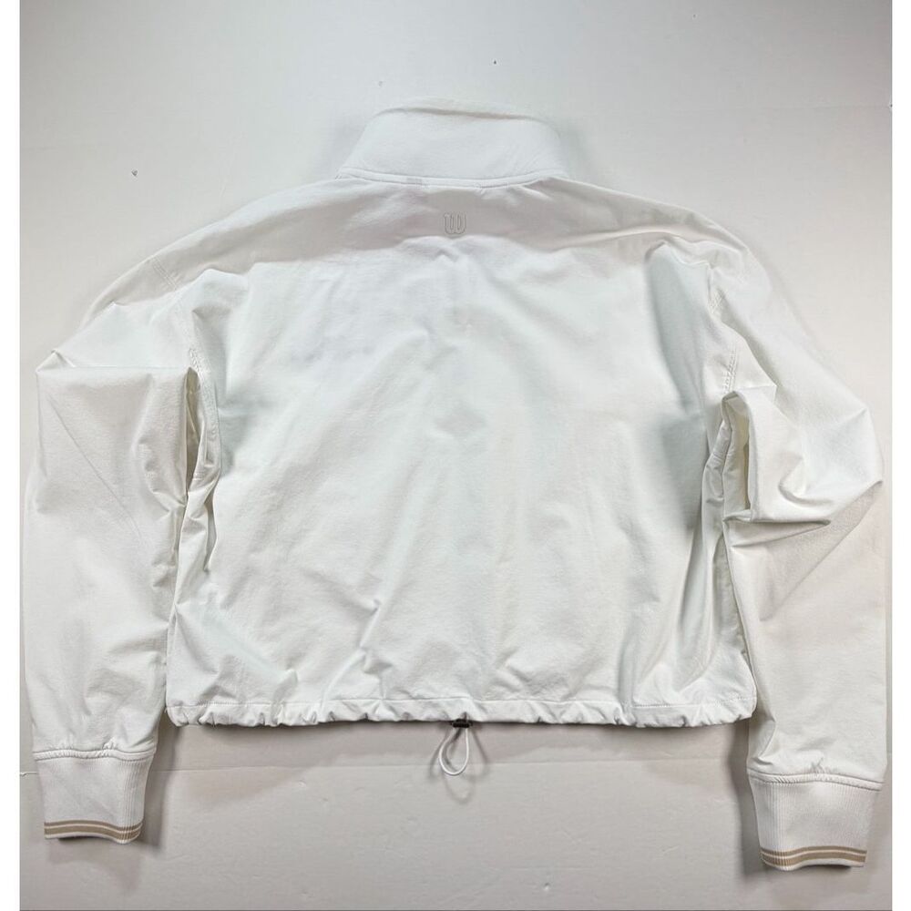 Wilson Davenport Woven Popover White Cropped Quarter Zip Jacket Size Large - Picture 14 of 16